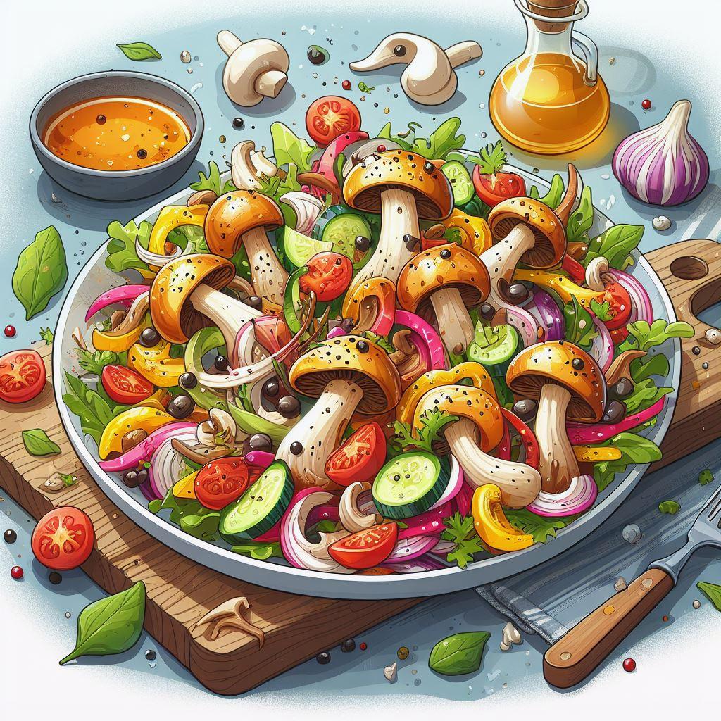 🍄 Вкусные рецепты салатов с опятами: быстро и легко: 🌿 Салат с опятами и свежими овощами: легкость и свежесть