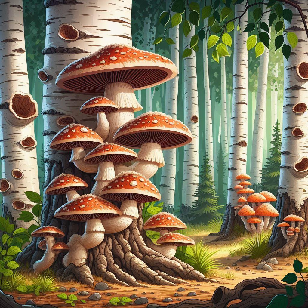 🌳 Чага: загадочный гриб-паразит березовых лесов: 🌲 Жизненный цикл чаги: как она растет и развивается