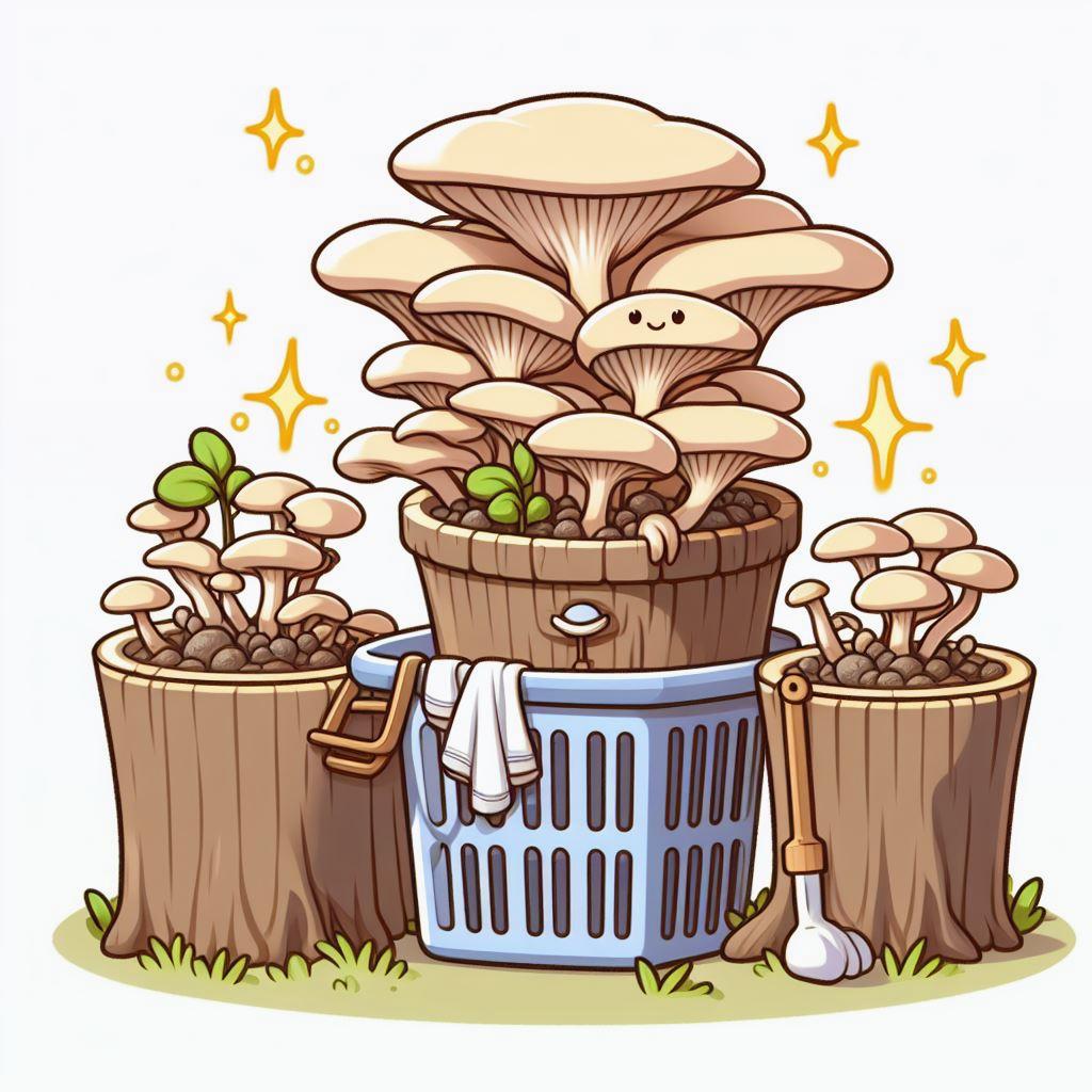 🍄 Как вырастить вешенку: в мешках, на пнях и в бельевой корзине: 🧺 Использование бельевой корзины для выращивания грибов вешенка