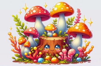 🍄 Калоцера клейкая: яркие грибы-кораллы из сказки