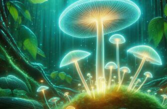 🌿 Мицена хлорофос: светящийся гриб в субтропических лесах