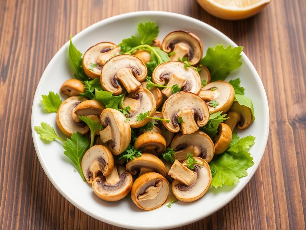 Setas en vinagreta para ensaladas gourmet. Nutrición y beneficios