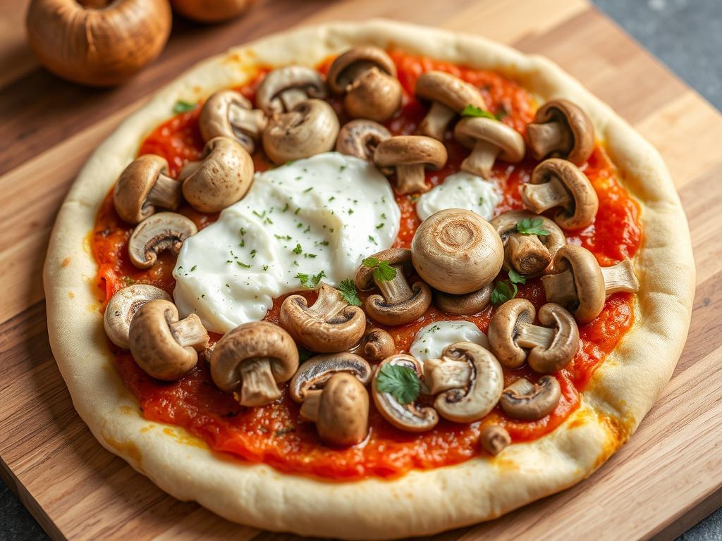 Setas para hacer pizza casera con mozzarella. Ideas para menús y ocasiones