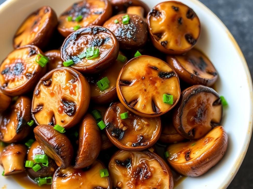Setas a la plancha con salsa de soja y jengibre. Cierre: cocina sencilla, resultados notables