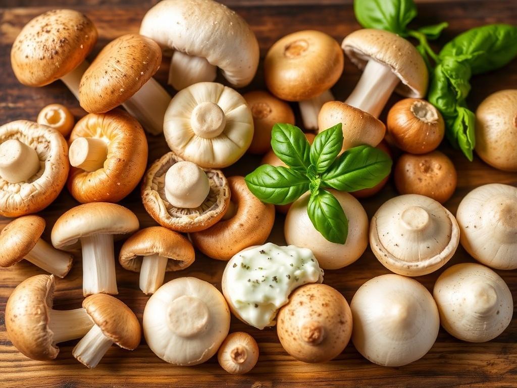 Setas para hacer pizza casera con mozzarella. Variedades de hongos recomendadas