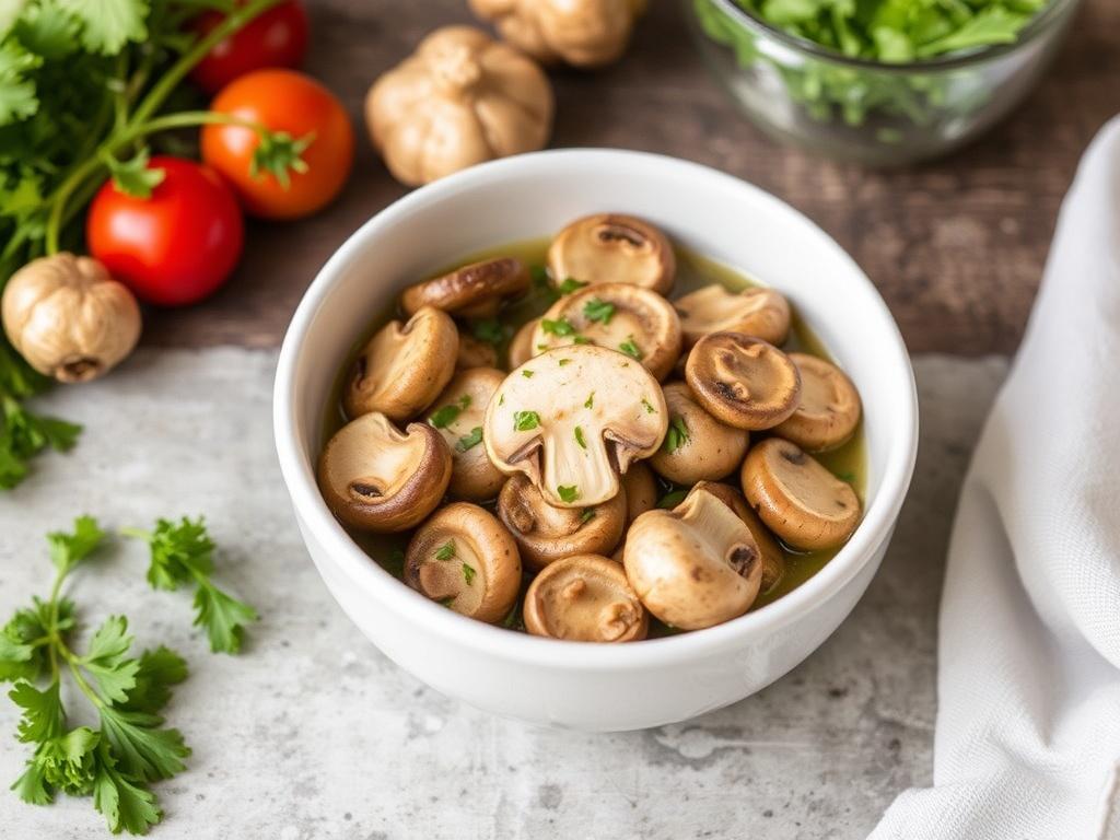 Setas en vinagreta para ensaladas gourmet. Herramientas útiles y utensilios recomendados