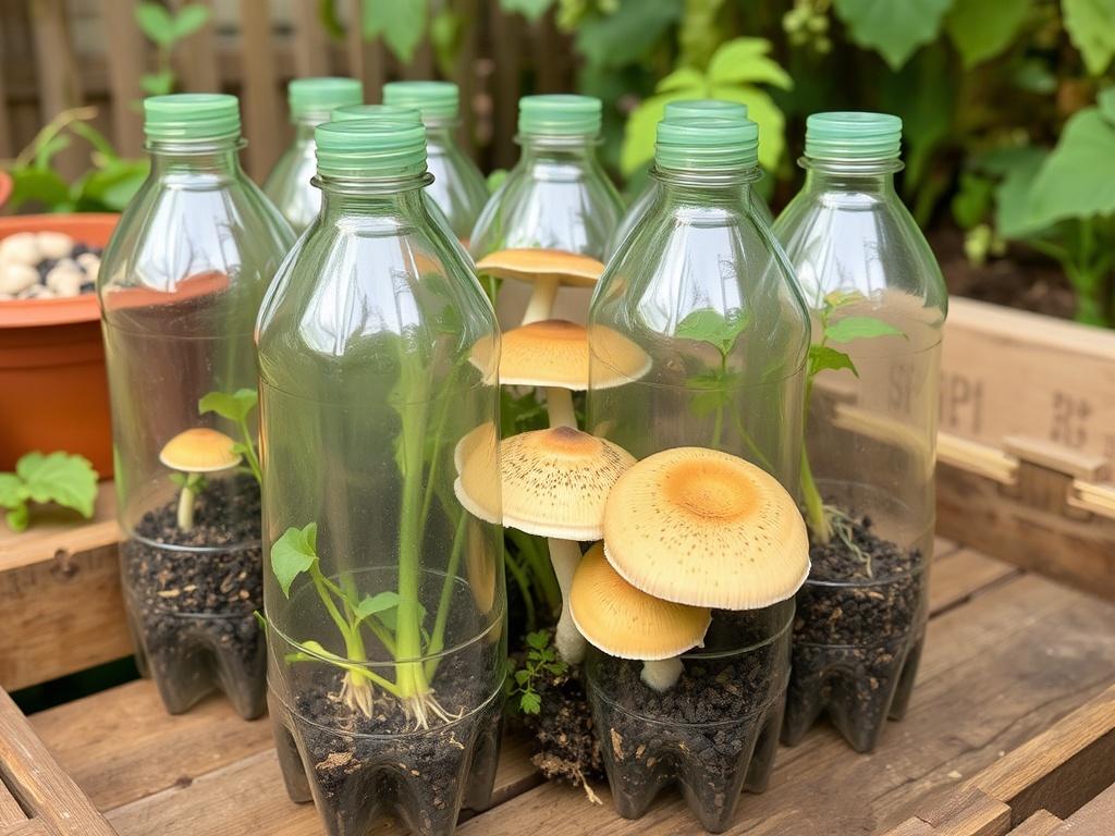 Cultivo de setas en botellas de plástico recicladas. Pequeños proyectos y educación