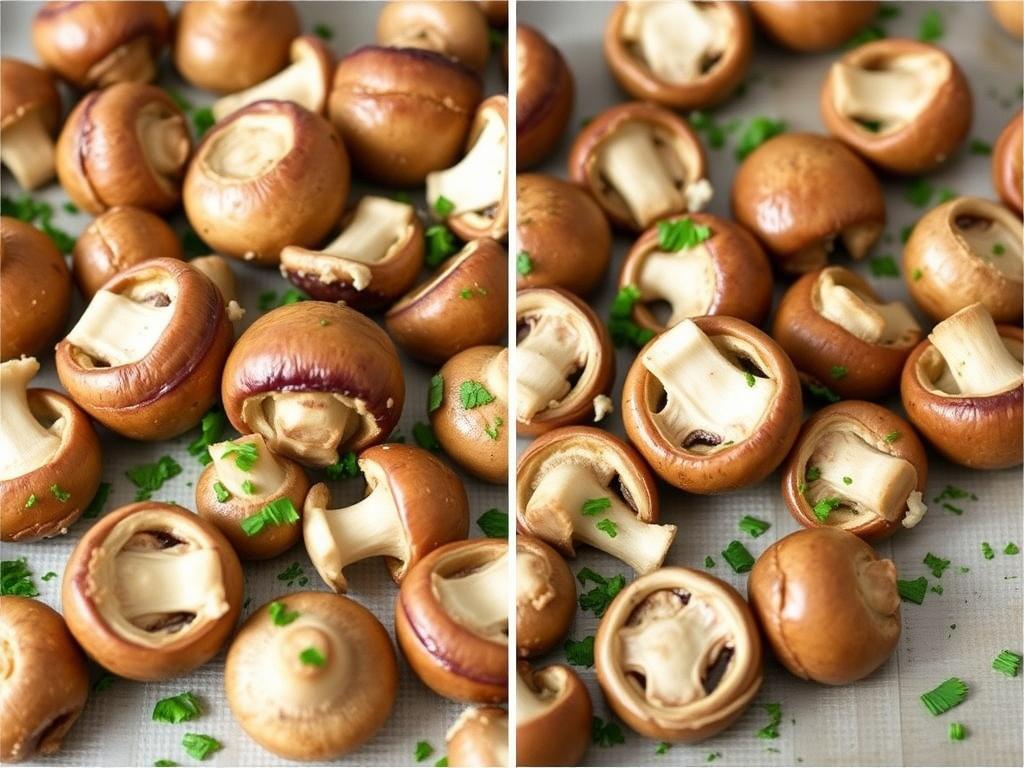 Setas asadas al horno con ajo y perejil. Preparación previa: limpieza y corte