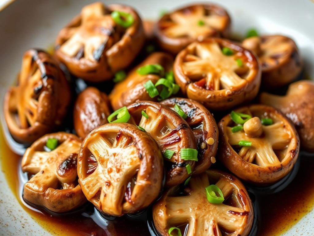 Setas a la plancha con salsa de soja y jengibre. Utensilios y elecciones prácticas