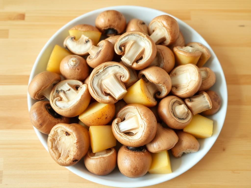 Setas para hacer patatas con setas al horno. Preparación previa: limpieza y corte sin pérdida de sabor