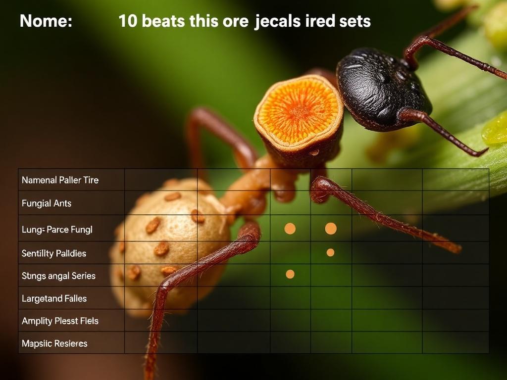 Hongos que viven dentro de hormigas: simbiosis extrema. Tabla comparativa de tipos de hongos asociados a hormigas