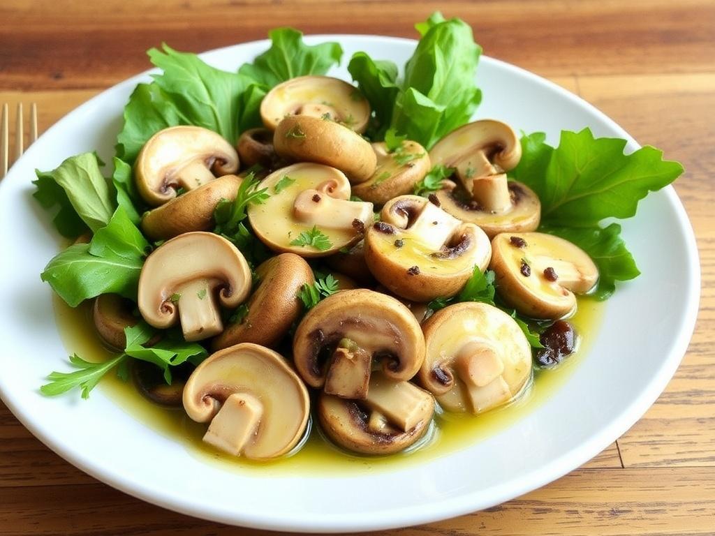 Setas en vinagreta para ensaladas gourmet. Ideas para menús y maridaje con bebidas